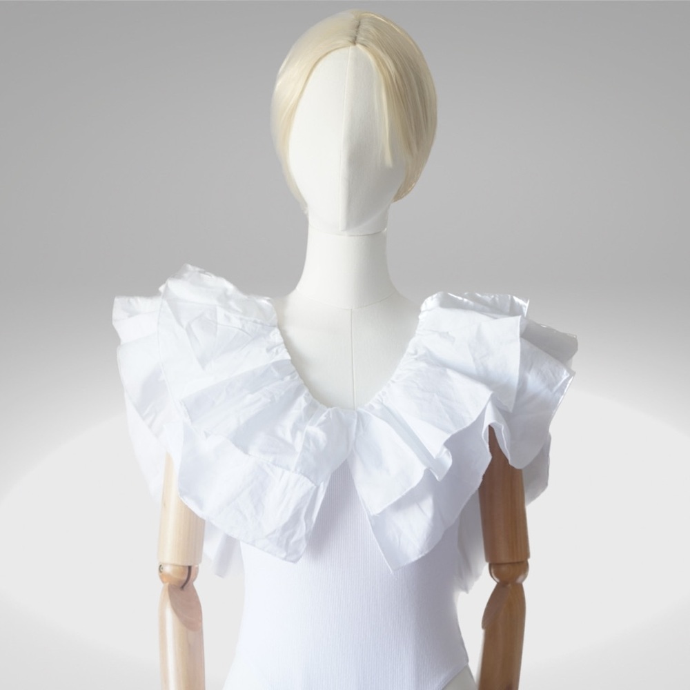 Zara Ruffled Rib white Bodysuit - Picture 7 of 11